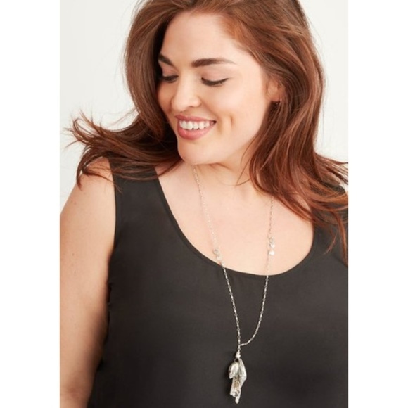 Stella & Dot | [Retired] Kala Pearl Drop + Silver Charm Necklace - Picture 6 of 9